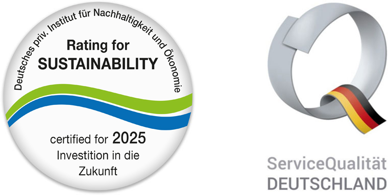 Label rating for sustainability certified 2025 Label Servicequalität Deutschland